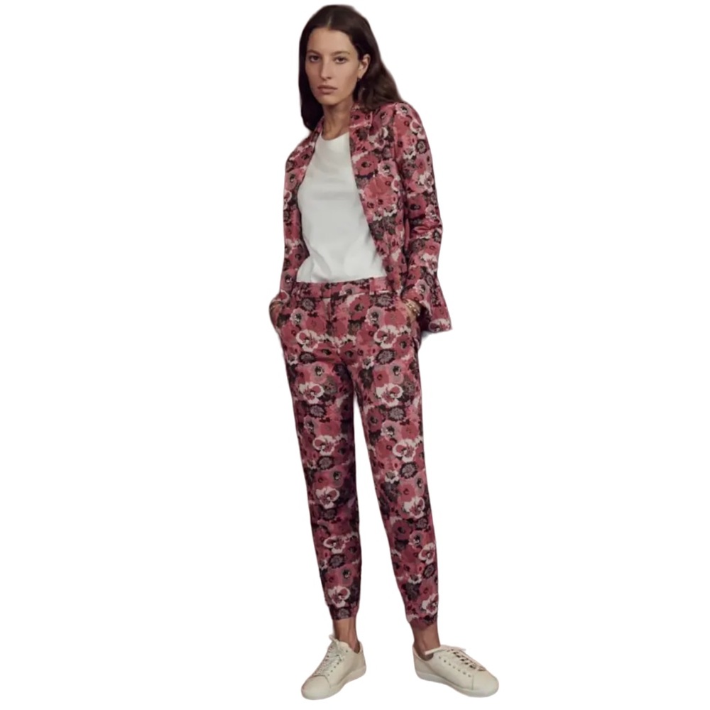 Sezane Gustav Jacquard Floral Print Trousers